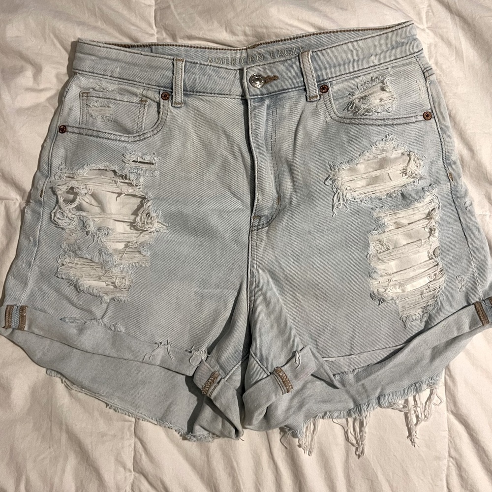 American Eagle Distressed High Waisted  Jean Shorts